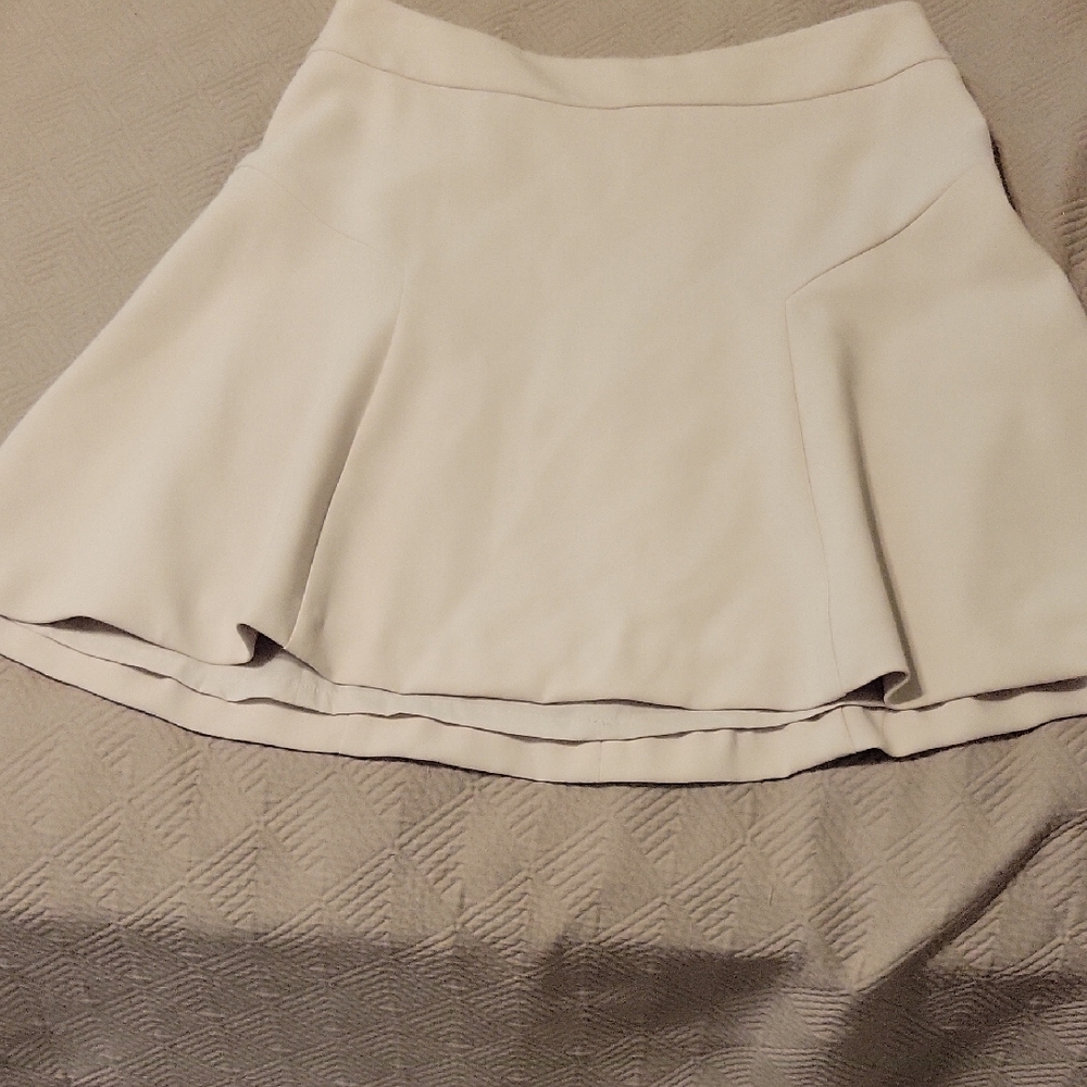 Express Cream A-Line Mini Skirt